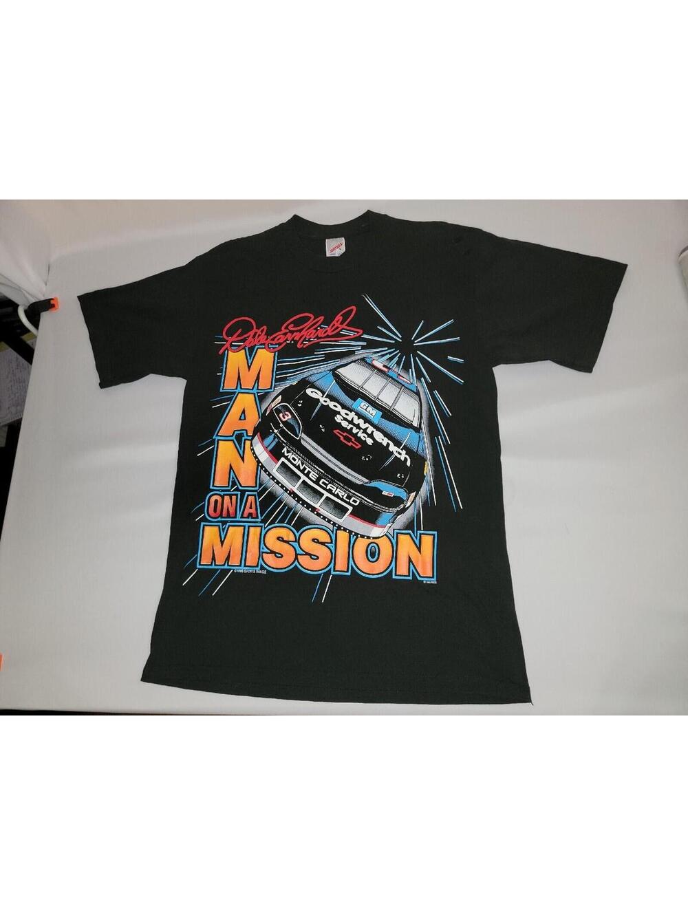 Vintage 90s 1996 Man on a Mission Dale Earnhardt T-Shirt Large Nascar